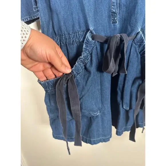 COS Blue Mid Wash Denim Short Tunic Dress Pockets 100% Cotton Size 8 - Picture 4 of 9